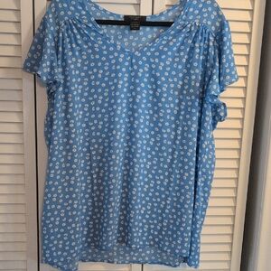 Elegant Blue Floral Women's Blouse